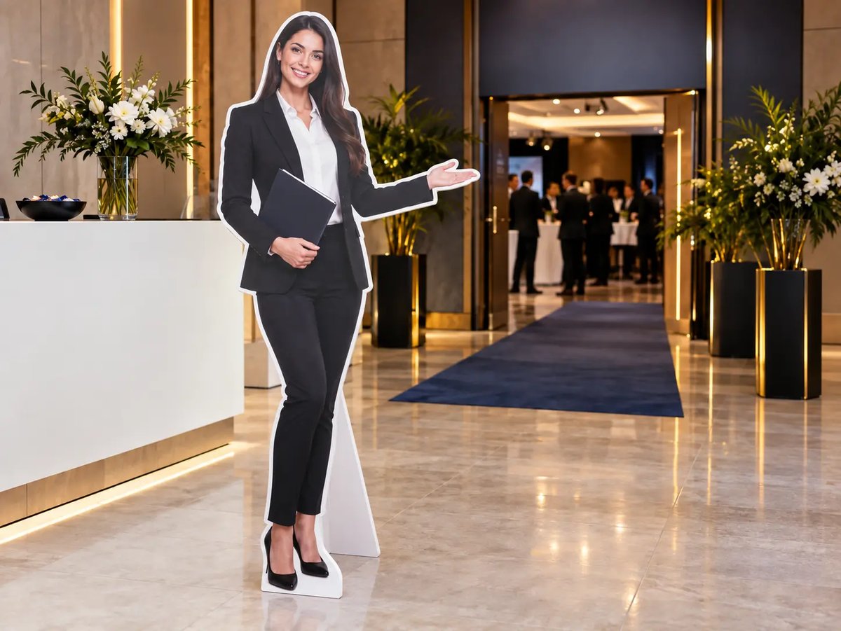 céges rendezvény welcome figura a recepciónál
